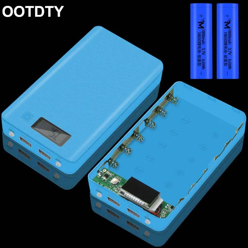

5V 2A LCD Digital Display 6x18650 Case Power Bank Shell Portable External Box without Battery Powerbank 18650 Protector