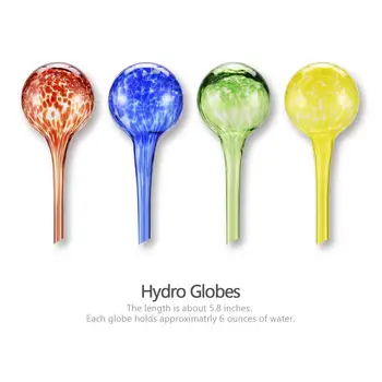 

Automatic Watering Aqua Globe Mini Decorative Hand-blown Glass Small Plant Bulbs - 4pc Deluxe Set