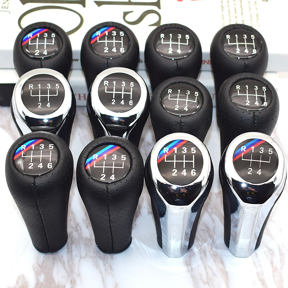 Real Leather Gear Shift Knob 5 6 Speed For BMW E30 E32 E34 E36 E38 E39