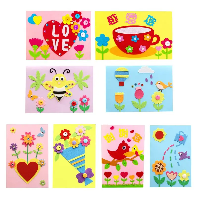 

Children Kids DIY Greeting Card Envelope Handmade Crafts Mother's Day Birthday Blessing Gift