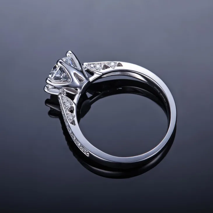 ZOCAI Love Is Destiny 0,42 CT сертифицированное D-E/SI бриллиантовое обручальное женское кольцо из белого золота 18 К(Au750) W00105