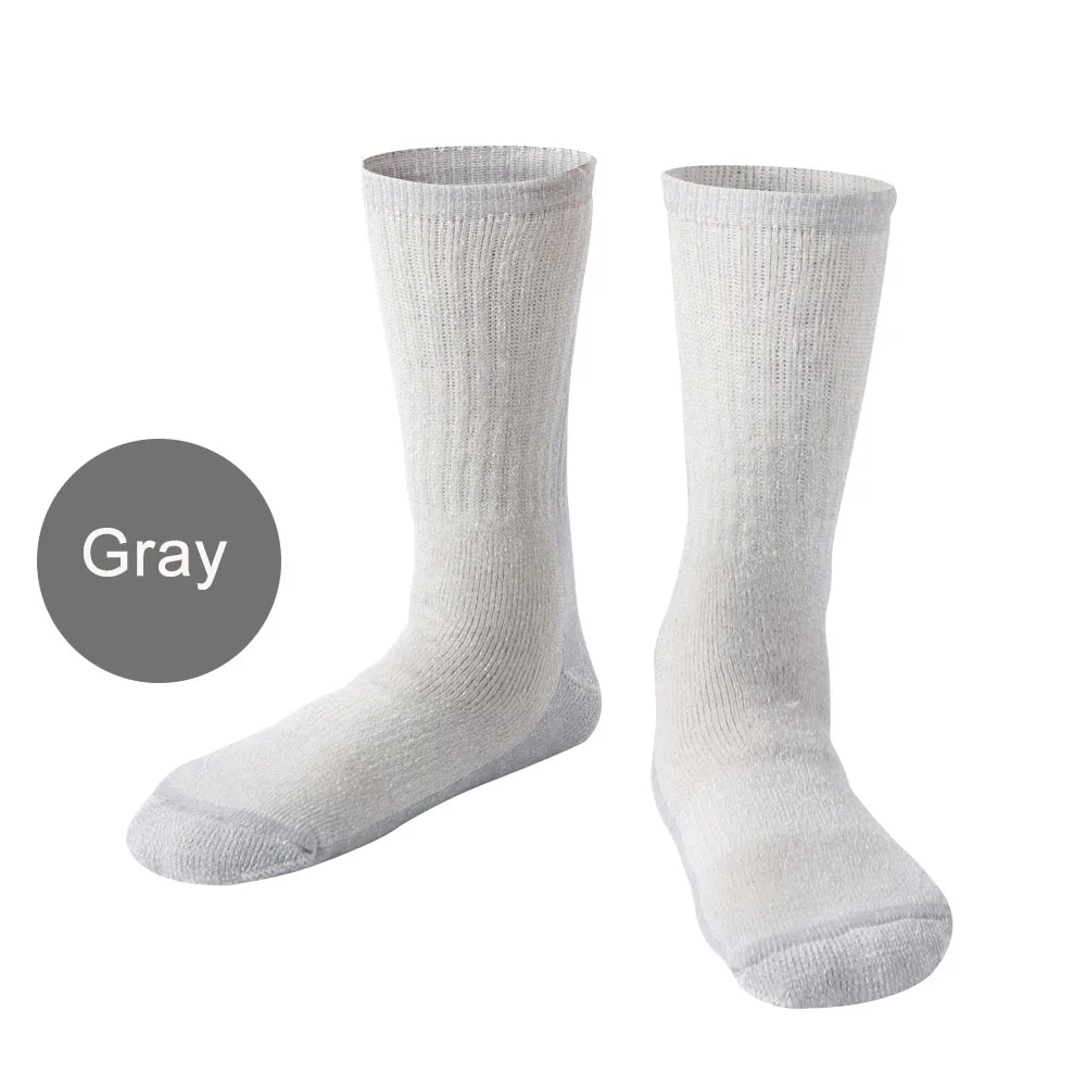1 Pair Compression Socks Merino Wool Cushioned Crew Socks Unisex Breathable Warm for Hiking Backpacking Trekking Climbing