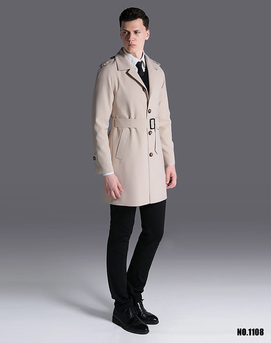 Весенние мужские пальто, однокнопочный Тренч, Мужская ветровка, Мужская английская одежда, ветрозащитные тонкие куртки#18223 Holyrising