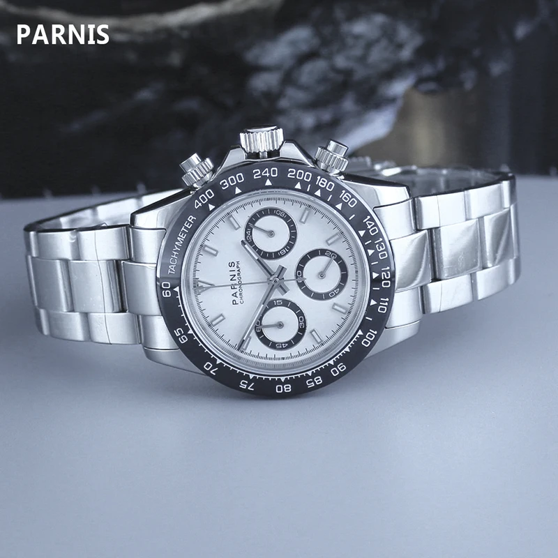 39 мм кварцевые часы для мужчин лучший бренд класса люкс водонепроницаемый сапфировое стекло наручные часы хронограф мужские часы подарки Parnis