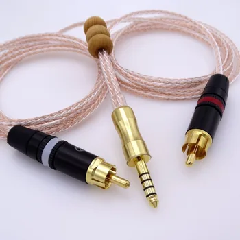 

30cm 16 Cores Hybrid Silver Plated 4.4mm TO 2 RCA Male Audio Adapter Cable For sony NW-WM1Z 1A MDR-Z1R TA-ZH1ES PHA-2A