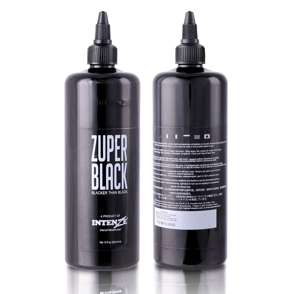 

NEW 1PCS Large Bottle 360ml ZUPER BLACK Tattoo Ink 12oz