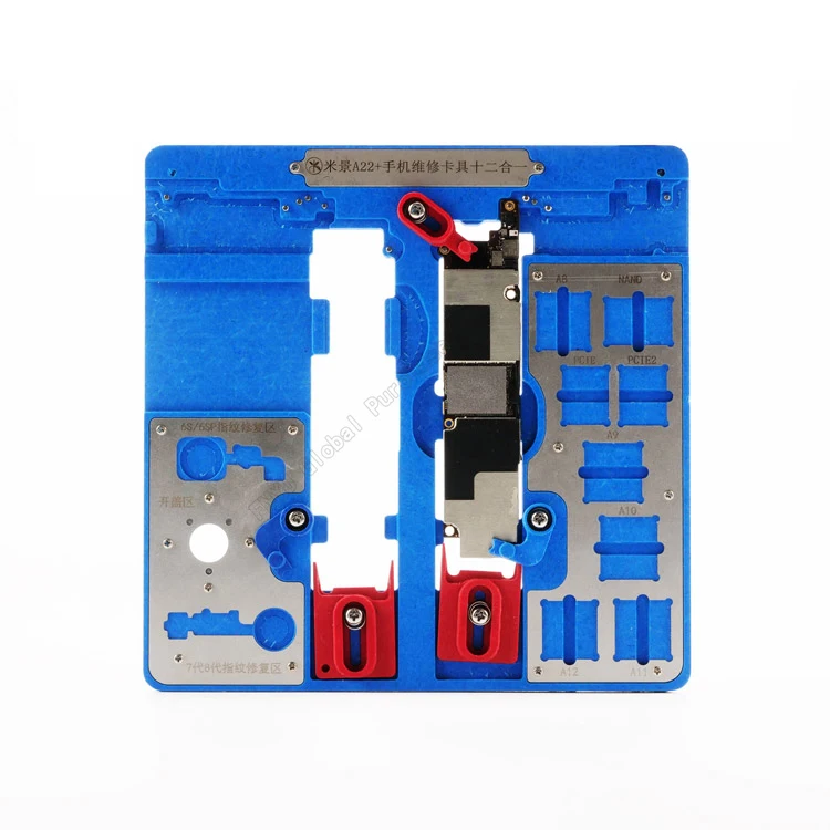 MJ A22+ 12 in 1 Logic Board Clamps for iPhone 5C 5S 6G 6S 6P 6SP SE 7G 7P 8G 8P XR Fixture Holder Fix Repair Mold BGA Repair
