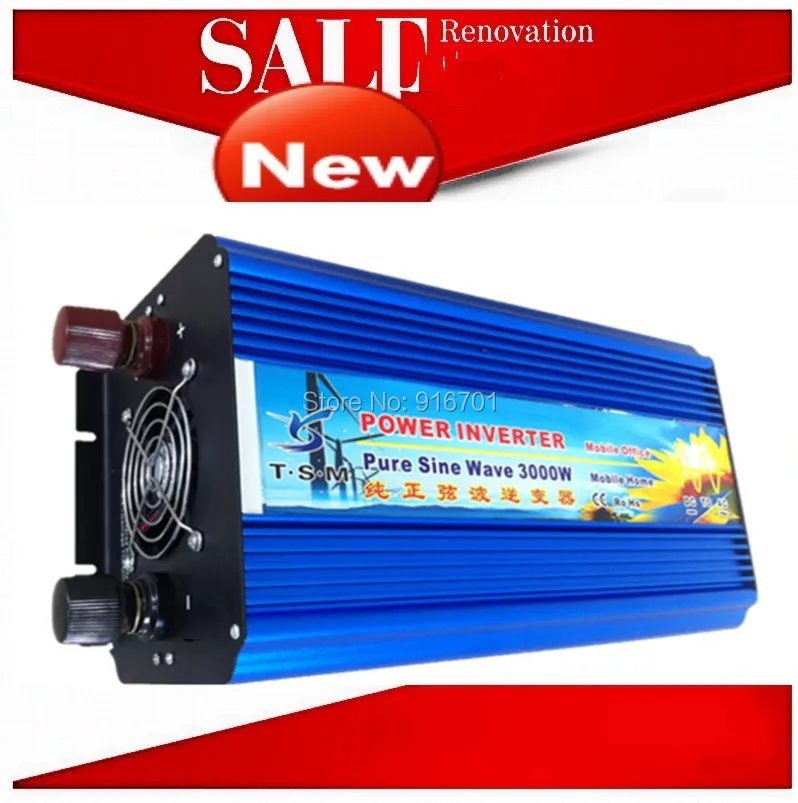 

3000W Peak Power 6000W Pure Sine Wave power Inverter DC to AC 12V to 220V