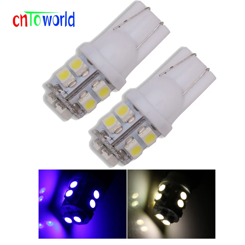 100PCS Car Led Light T10 501 194 168 W5W 10 LED 1210 3528 SMD Side Wedge Light Lamp Bulb White Red Blue DC 12V 24V (3)