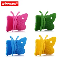 Kids case for ipad 2 3 4 case Non-toxic EVA butterfly design Cartoon 3D Protective Shockproof Stand cover For funda ipad 4 20010 thick shockproof eva back case w 180 degree rotatable handle holder for ipad 4 green