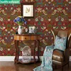 0.53x10m Chinese style brown flower and bird pattern wallpaper living room bedroom dining room TV sofa background wall paper ► Photo 3/4