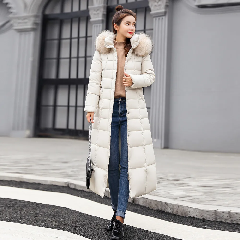 FREE OSTRICH Clothes coat Women Outerwear Fur Hooded Coat Long Cotton-padded Jackets Pocket Coats and Jacket women coat Winter