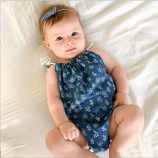 Ins Hot Infant Baby Girls Floral Rompers Toddler Princess Singlet