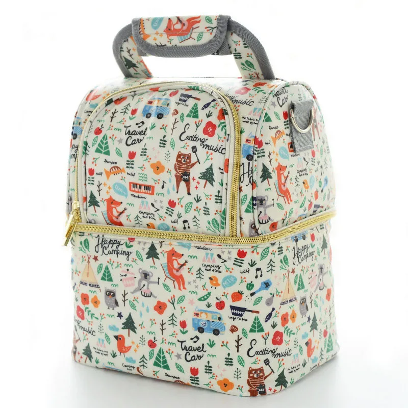 Baby Insulation Breast Milk Bags Fox Double Layer Waterproof Mummy Feeding Milk Food Fruit Storage Shoulder Bag Warm Tote BB5108 (8)