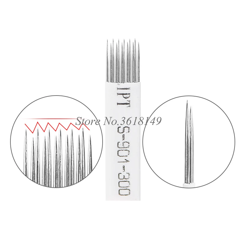 

Wholesale 200pcs 12 Pin Microblading Needle Tebori Tattoo Blade Permanent Makeup Microblading Manual Pen 3D Embroidery Eyebrow
