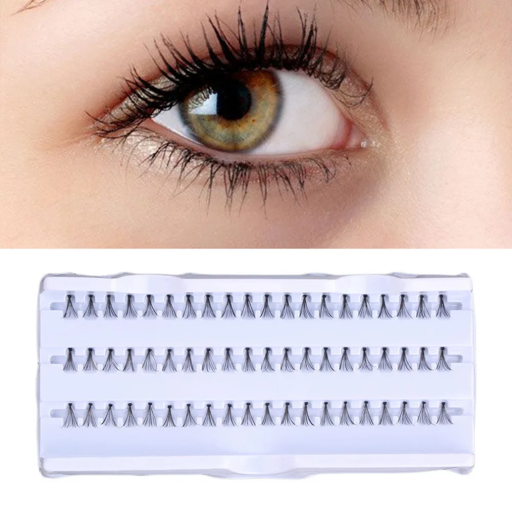 

60pcs/Set 10/12 mm Individual Lashe Black Natural Fake False Eyelash Long Cluster Extension Makeup Beauty Health Wholesale