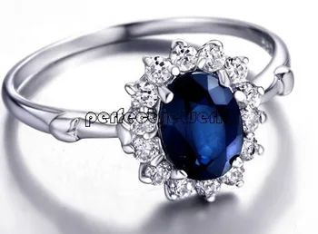

Per jewelry Natural real sapphire ring 1ct gemstone Free shipping 925 sterling silver Fine jewelry Women rings C90118013