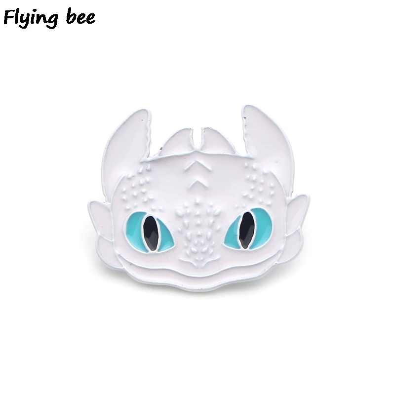 

Flyingbee How to Train Your Dragon 3 Night Fury Brooch Enamel Pin For Clothes Backpack badge Personality Hat Pin X0170