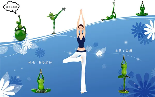 Funny Frog Family Yoga Styles Resin Toys Figures - 1