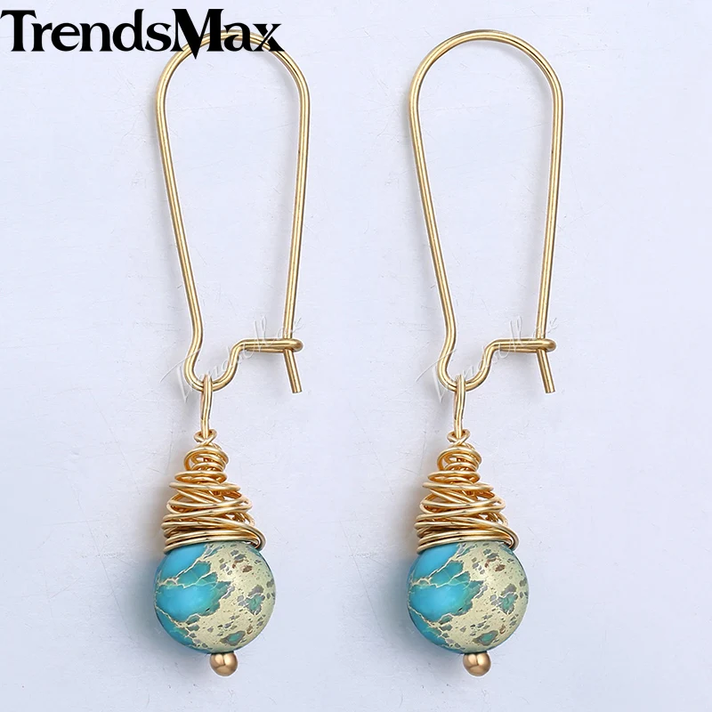 

Blue White Stone Beaded Dangling Earrings For Women Gold Nest Simulated Pearl Drop Earrings Woman Jewelry Original Design KDEM09