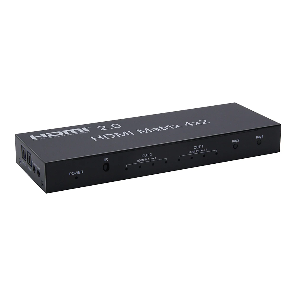 Матричный разветвитель HDMI 2 0 4x2 4K 60 Гц EDID поддерживает двойной аудиовыход с