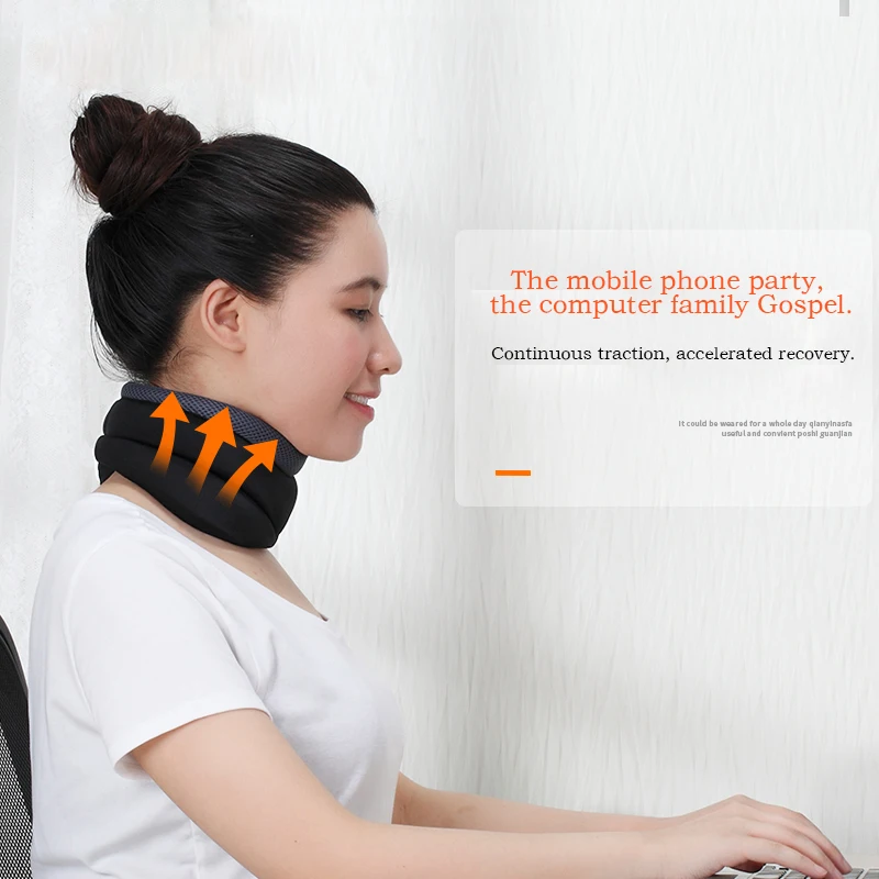 

Neck Traction Massager Relieve Pain Cervical Vertebra Heating Neck Pads Travel Neck Protector Air Traction Neck Soft Support