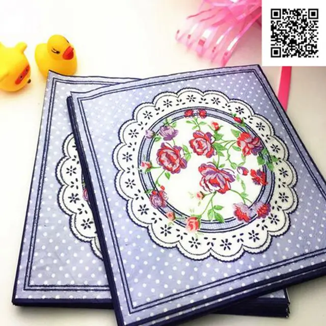 200pcs 2017 new european style paper napkins 33x33cm printed paper flower print paper napkins