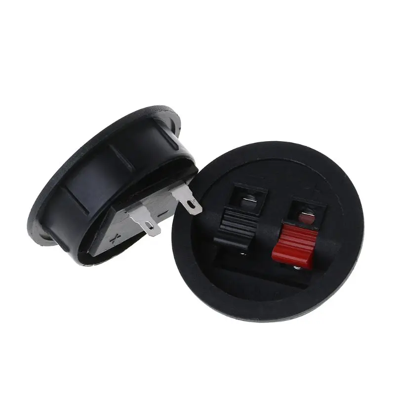 

2PCS Speaker Terminal Board Plate Round 2 Way Spring Clip Binding Spring Post Cup Push Type Accessories