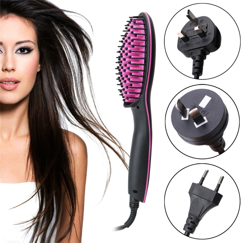 

KEMEI High Quality Hair Straightener Comb Ceramic Temperature LCD Simply Electric Brush Electric Portable Hair Straighting Brush