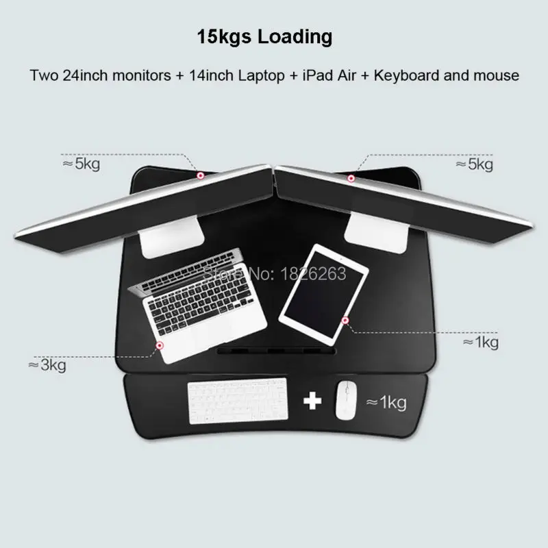 Loctek M1M EasyUp Регулируемая по высоте сидячая стойка стол стояк складной ноутбук стол ноутбук/стойка-держатель для монитора с клавиатурой лоток