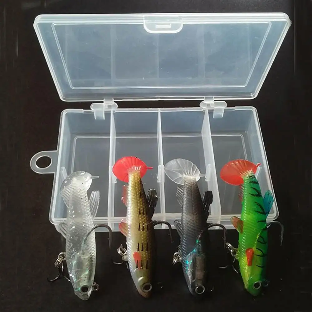 

4pcs/set Artificial lifelike fish pattern shape bait reusable soft lure fishing tool kit for lake river