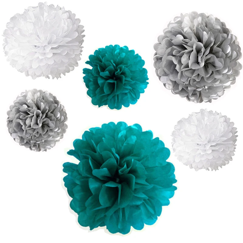 Teal blue white silver