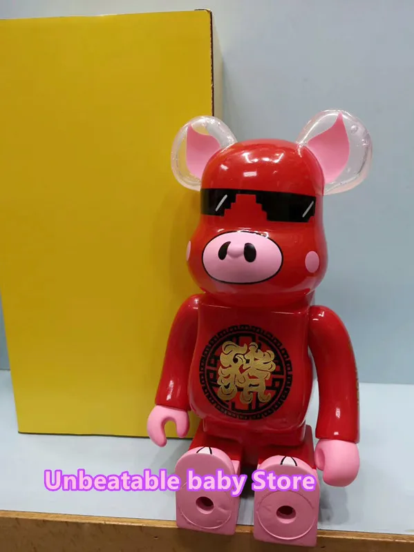 

2019 New Style new year pig 400% Bearbrick Be@rbrick PVC Action Figure Collectible Model birthday/Christmas gifts Aa114