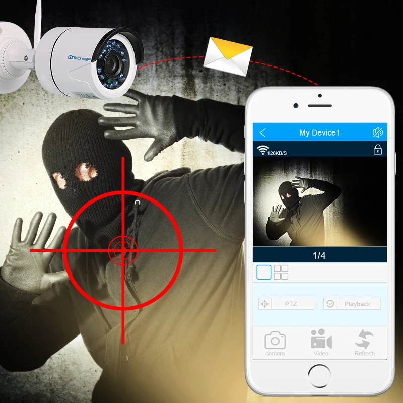 4CH 1080 P Беспроводной NVR комплект аудио запись Wi Fi CCTV Системы 2MP Открытый IP Security