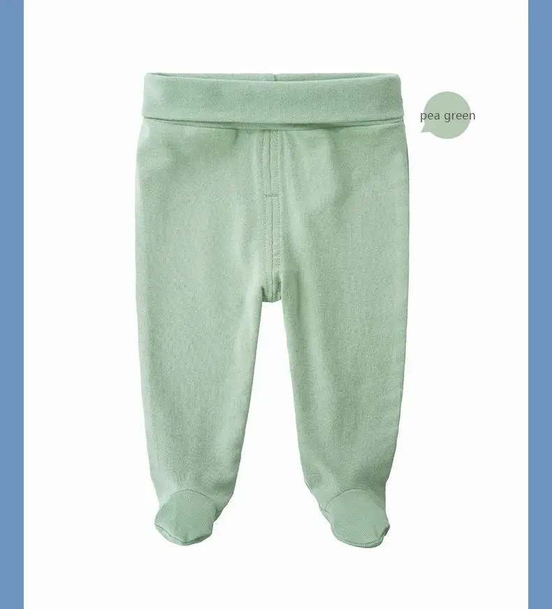 Штаны для новорожденных Одежда для маленьких мальчиков осенние однотонные Свободные повседневные хлопковые леггинсы унисекс из плотной шерстяной ткани для малышей - Цвет: green