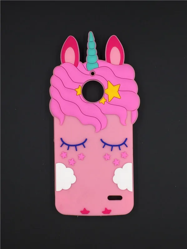 

New Cute 3D Cartoon sexy Eyelash Pink unicorn horse Soft Silicone phone Cover Case for Motorola Moto E4 E 4(Europe Version) 5.0"