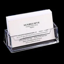 1 Pcs Clear Desk Shelf Box Storage Display Stand Acrylic Plastic Transparent Desktop Business Card Holder