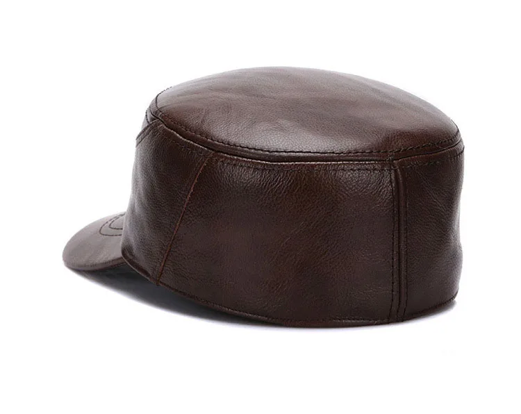 [AETRENDS] зимняя шапка для папы из натуральной кожи, военные шапки для мужчин, плоская кепка, армейские матросские кепки, Z-5492