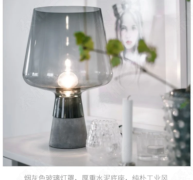 Nordic светодиодный настольная лампа простой современный Личность Творческая Стекло настольная лампа Спальня ночники промышленного
