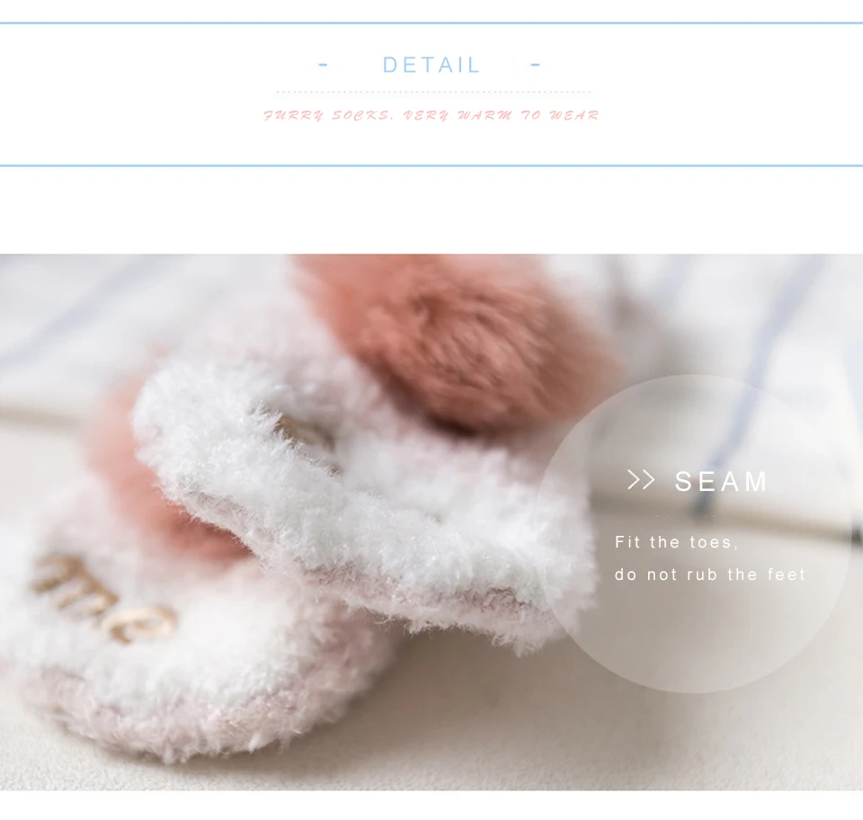 Thickening Keep Warm socks Women Lovely Plush Sleep Ladies Funny Cute Socks Hosiery Winter kawaii Boat Sock Winter Soft Home (13)
