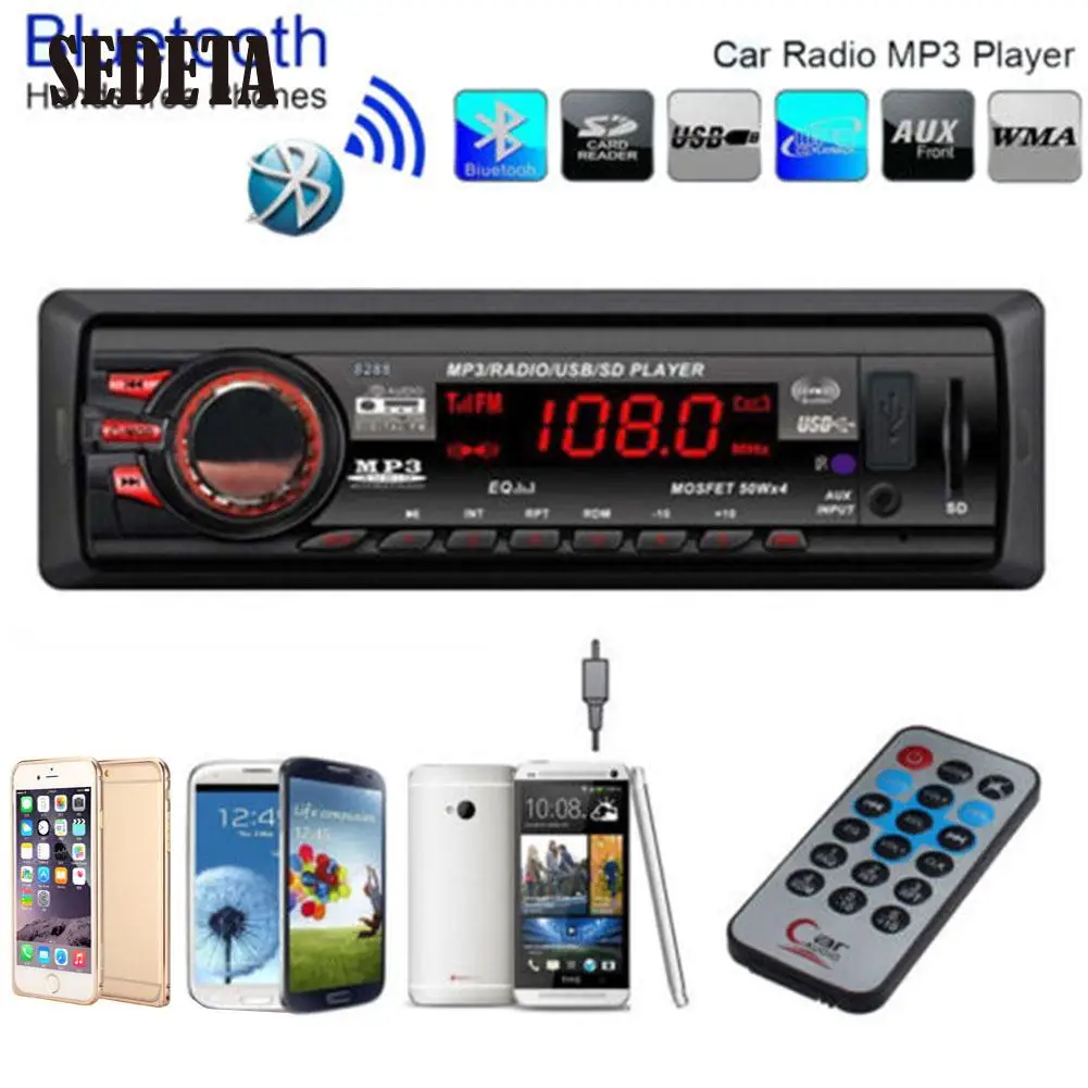 Car Radio Stereo Mp3 Player Bluetooth Phone SD/USB/FM AUX-IN MP3 remote control Charger Car Audio Auto