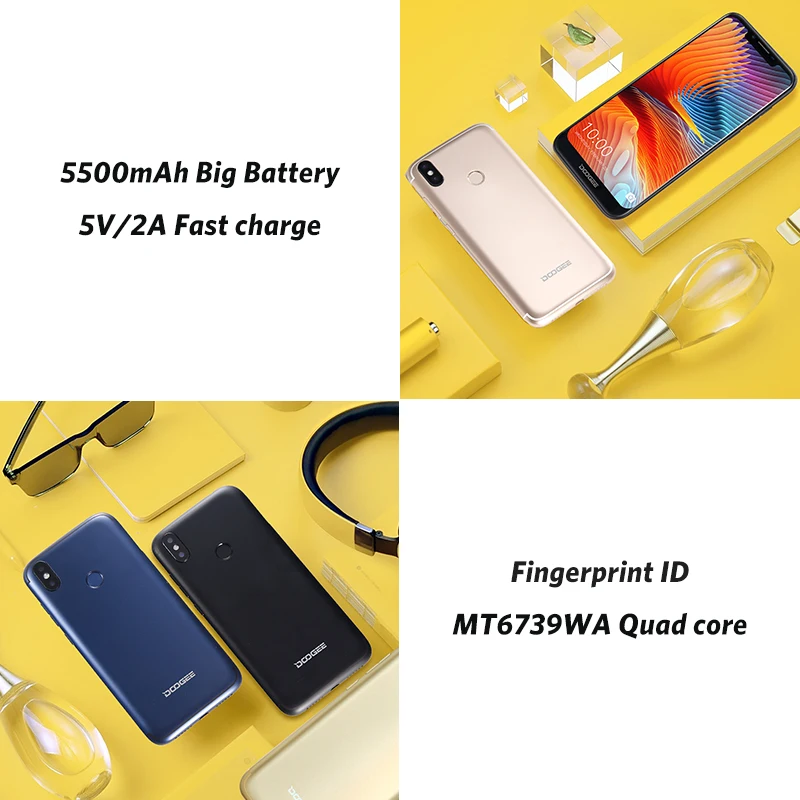 DOOGEE BL5500 Lite U Notch смартфон на Android 8 1 экран 6 19 дюйма четырёхъядерный процессор MTK6739 2