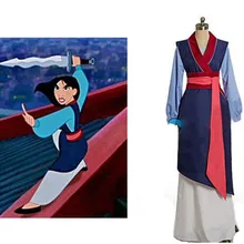 Хуа мулань косплей платье принцесса Мулан платье высокого качества Мулан принцесса костюм для взрослых женщин синий Косплей Мулан