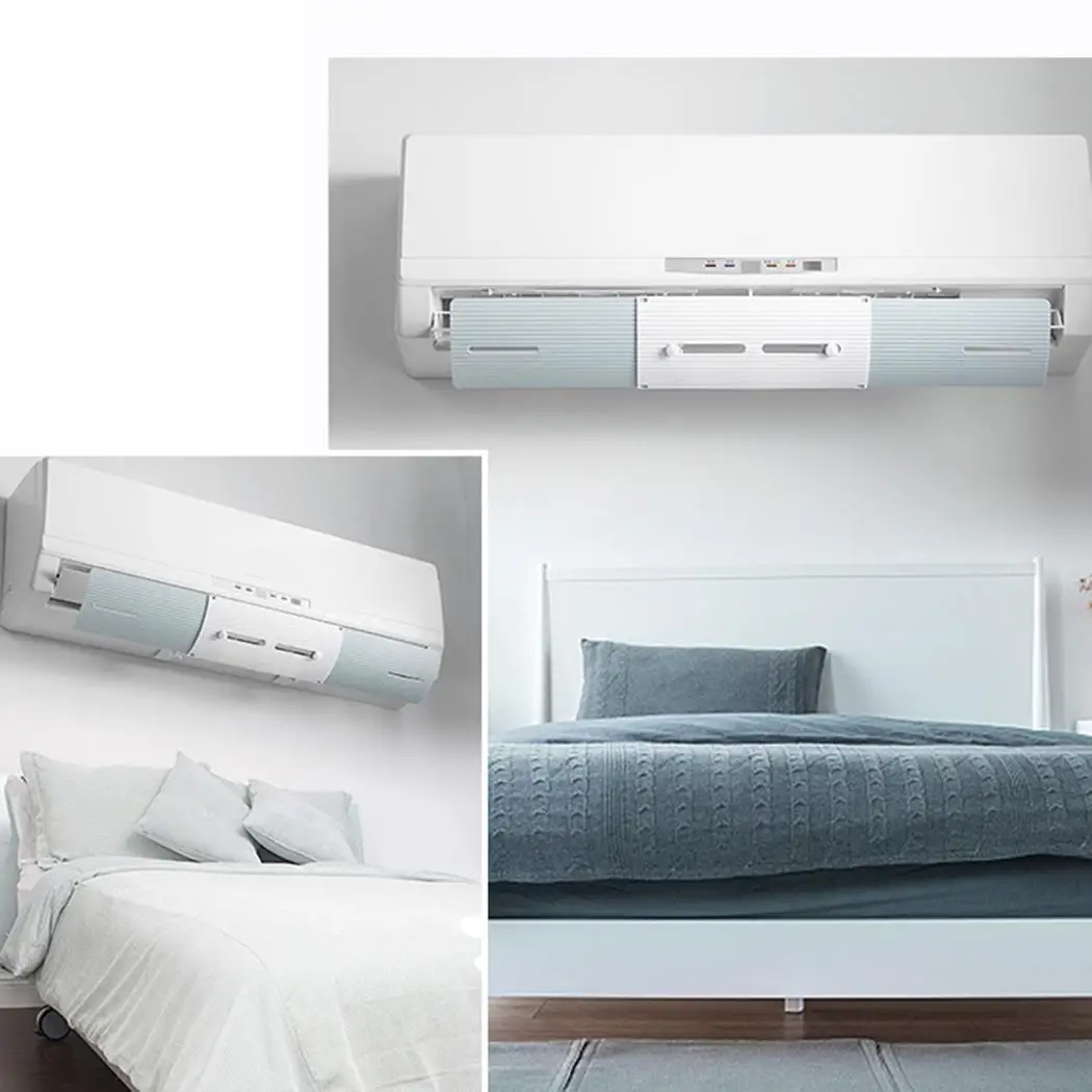 

Retractable Air Conditioner Wind Shield Windguard Anti Direct Blowing White, Blue Board