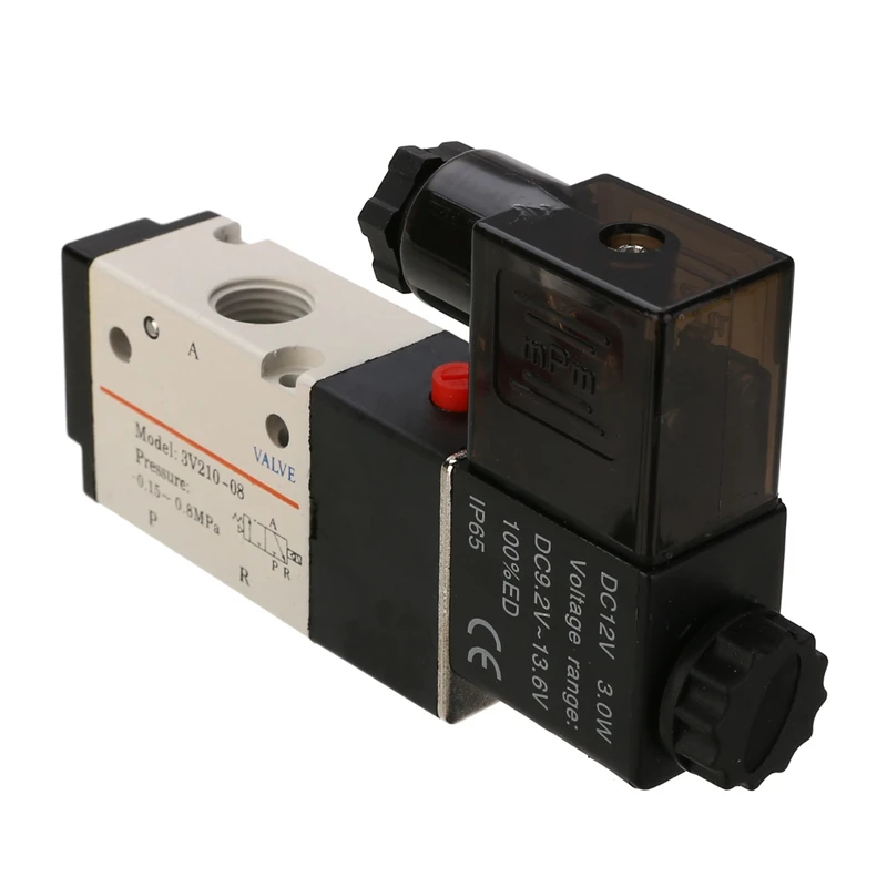 DC12V 1/4'' Solenoid Valve Air Gas 3 Way 2 Position Pneumatic Aluminum Electric Solenoid Valve for Water