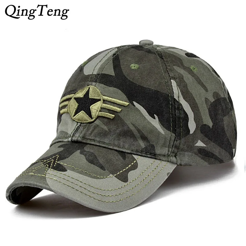 

Camo Men Cap Washed Breathable Casual Sun Camouflage Hat Women Army Snapback Baseball Caps Brand Strapback Hats