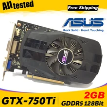 Asus GTX-750TI-OC-2GB GTX750TI GTX 750TI 2G D5 128 Bit DDR5 PC настольные видеокарты PCI Express 3,0 компьютерные видеокарты