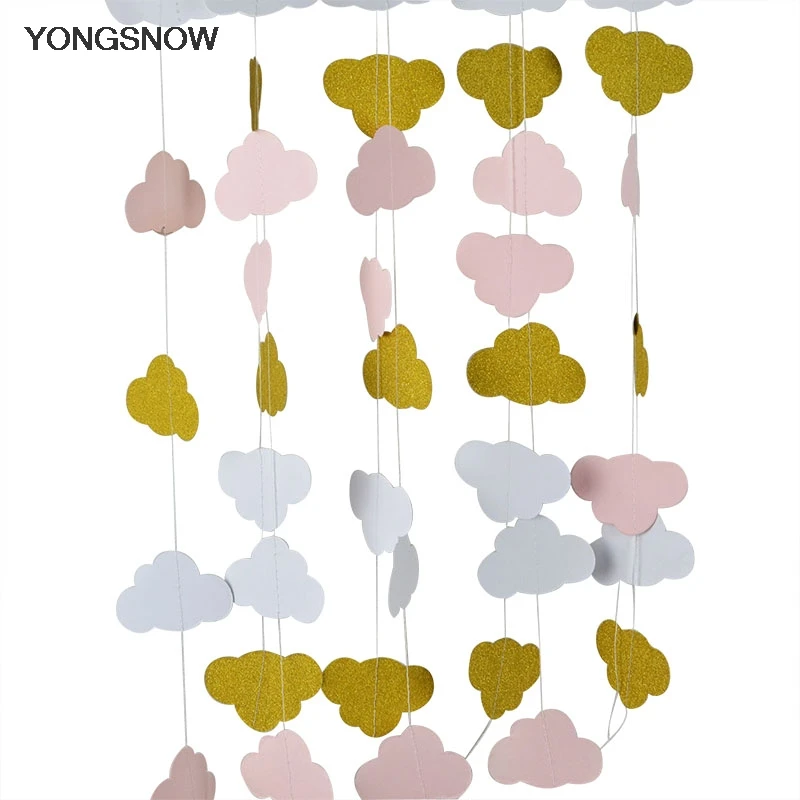 

3m Paper Garland Multicolor Small Cloud Dot Bunting Hanging Banner Kids Birthday Baby Shower Wedding Party Decoration Paper Flag