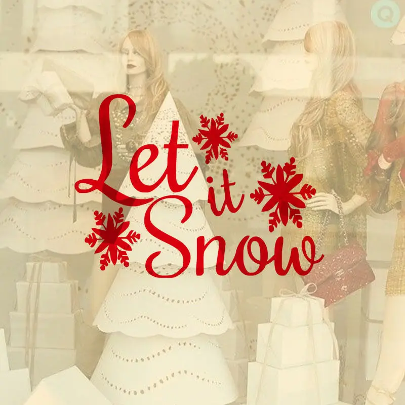 

Winter Snowflake Let It Snow Christmas Home DecorWindow Decorative Wall Decal Art Xmas Decor Wall Sticker Bedroom Mural YO-114