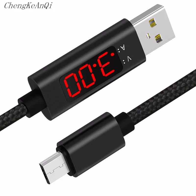 Кабель Micro USB со светодиодным дисплеем шнур типа C кабель для быстрой зарядки и